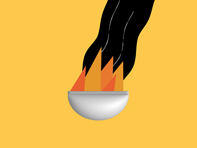 Torch 3d cartoon design fire gif greece illustration minimal mix motion design olimpic smoke torch yellow