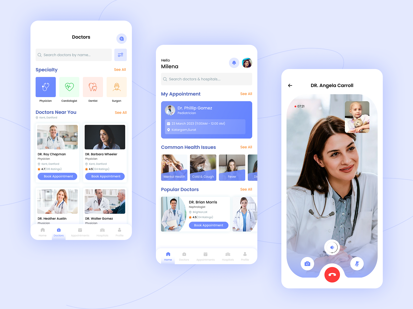 Doctor Appointment App UI by Rajesh Mandaviya on Dribbble