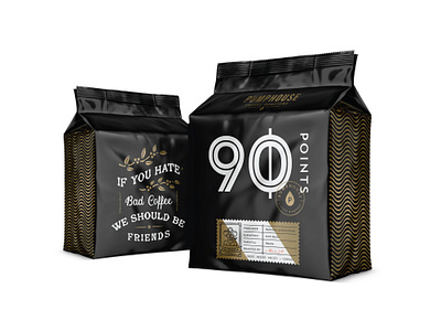90% Pumphouse Coffee bag classy design coffee coffee bag coffee design craft gold graphic design hand drawn logo modern organic packaging packaging design quote sophisticated stamp traditional vintage