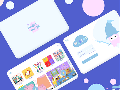 E-learning kids app graphic design ui