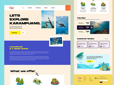 Karampuang Island Landing Page Design apps design blue holiday island landing page paradise yellow