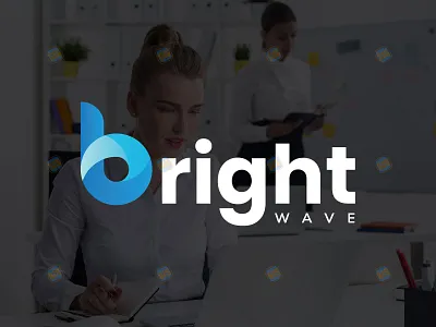 Logo design for PR firm "Bright Wave" brand branding creative design firm icon identity illustration letter logo logodesign minimalist modern public relations startup ui unique vector