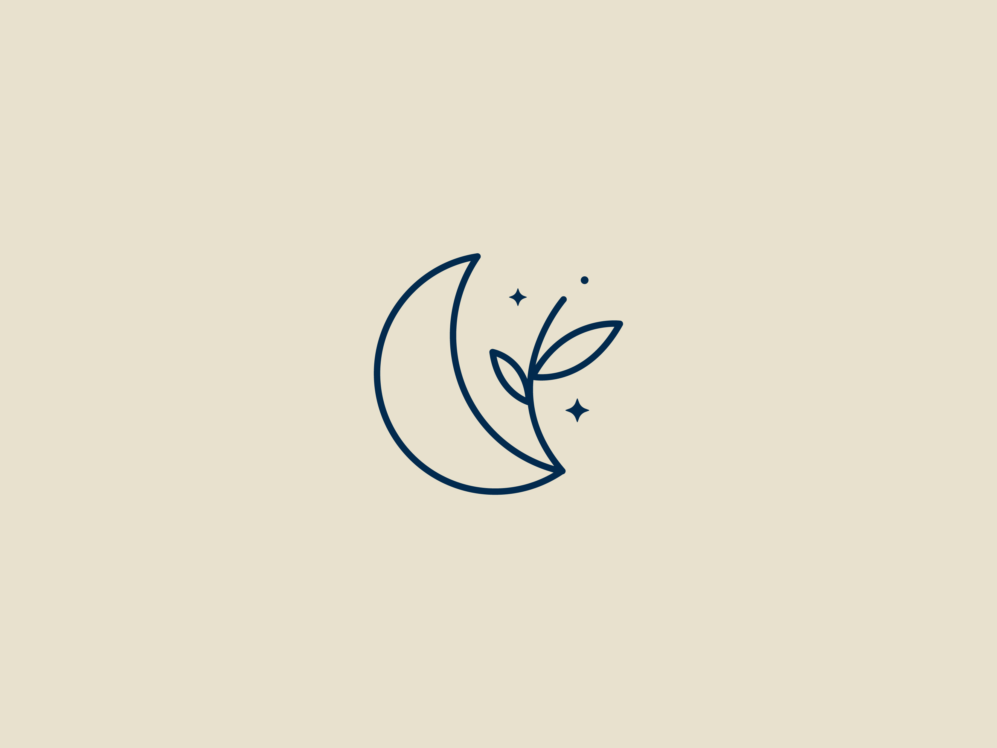 Moonleaf Botanicals logo mark aesthetics alchemy beauty botanical conscious cosmetics haircare herbal holistic leaf logo designer moon natural organic plants skincare stars sustainable tipilab wellness