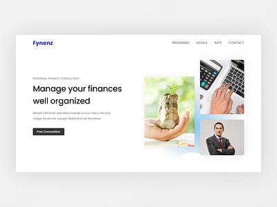Fynenz - hero website finance hero banner landing page ui designer uiux design website