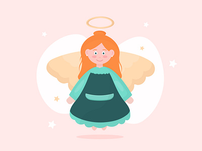 Cute angel angel art cartoon cute angel decoration design graphic design illustration logo magic modern night print soul star sweet trend ui