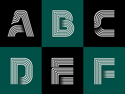 Letter “A, B, C, D, E, F” 36days 36daysoftype 36daysoftype10 a b c d e f black white geometrical type graphic design kinetic letter logo logotype op art opart optical illusion striped typography visual effect