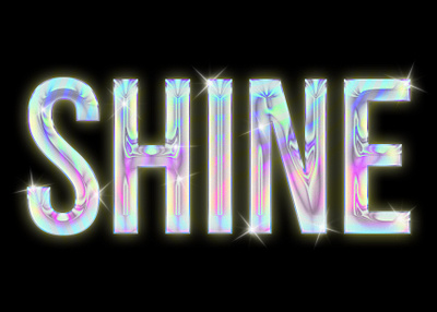 HOLOGRAPHIC TEXT EFFECT SHINE design graphic design illustration photoshop typography vector