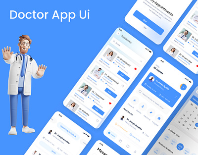 Doctor App application design graphic design landing page logo mobile app ui ux