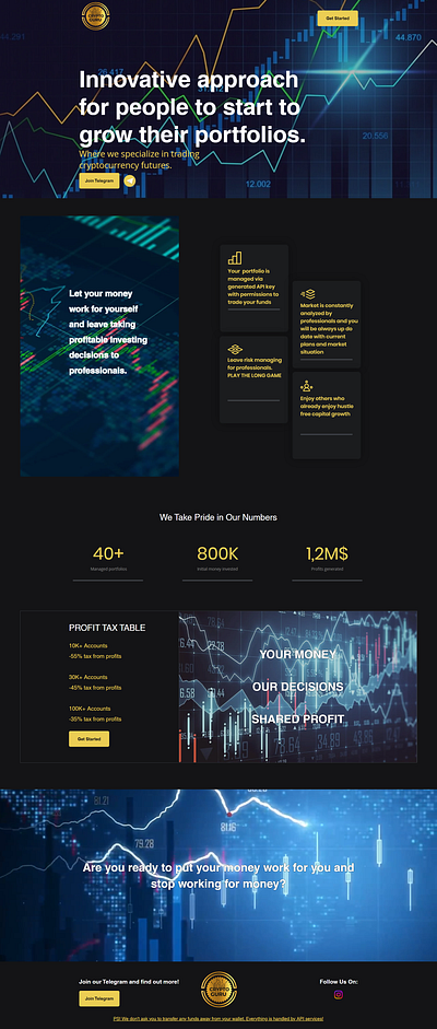 Crypto currency landing page made by wix branding crypto currency design landing page ui website wix wixwebsitedesign