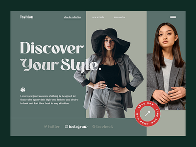 Fashion Landing Page clean design fashion girl inspiration landing page marketing model modern style ui uiux ux visual web website women