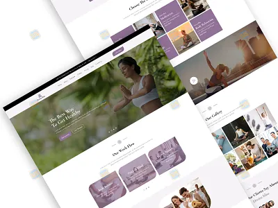 Divine Bliss - Yoga Studio landing page & logo Design brand branding clean creative design exercise firm homepage illustration landingpage logo logodesign minimal reponsive ui vector web web design wellness yoga