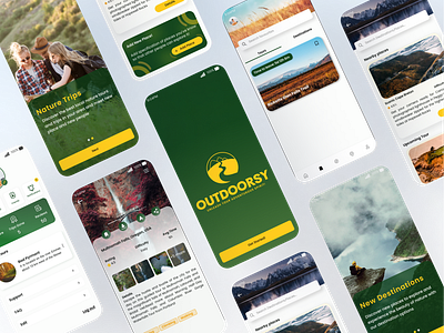 Outdoorsy adventure app design campingapp campinglife case study figma ios app iphone mobile nature nature app naturelovers outdoor tour travel travel app user experience