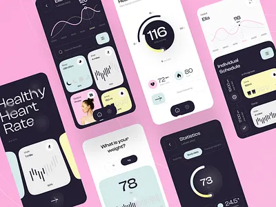 Fitness service - Mobile app app app design fitness fitness app health health app healthcare healthcare app medical mobile app mobile app design mobile design mobile ui