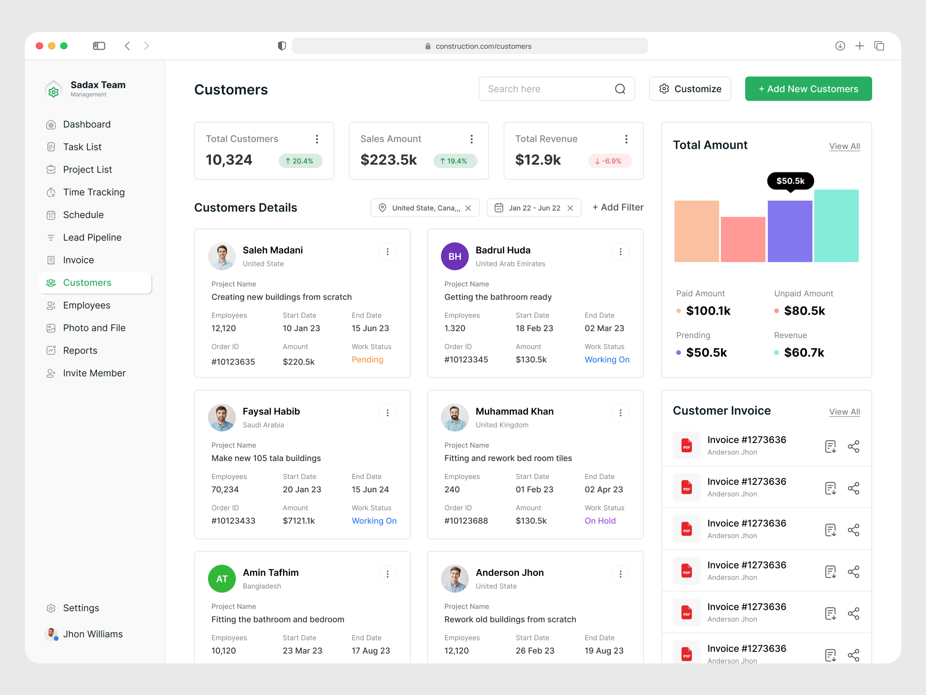 Example of Saa S Dashboard Or Crm UI/UX Design 
