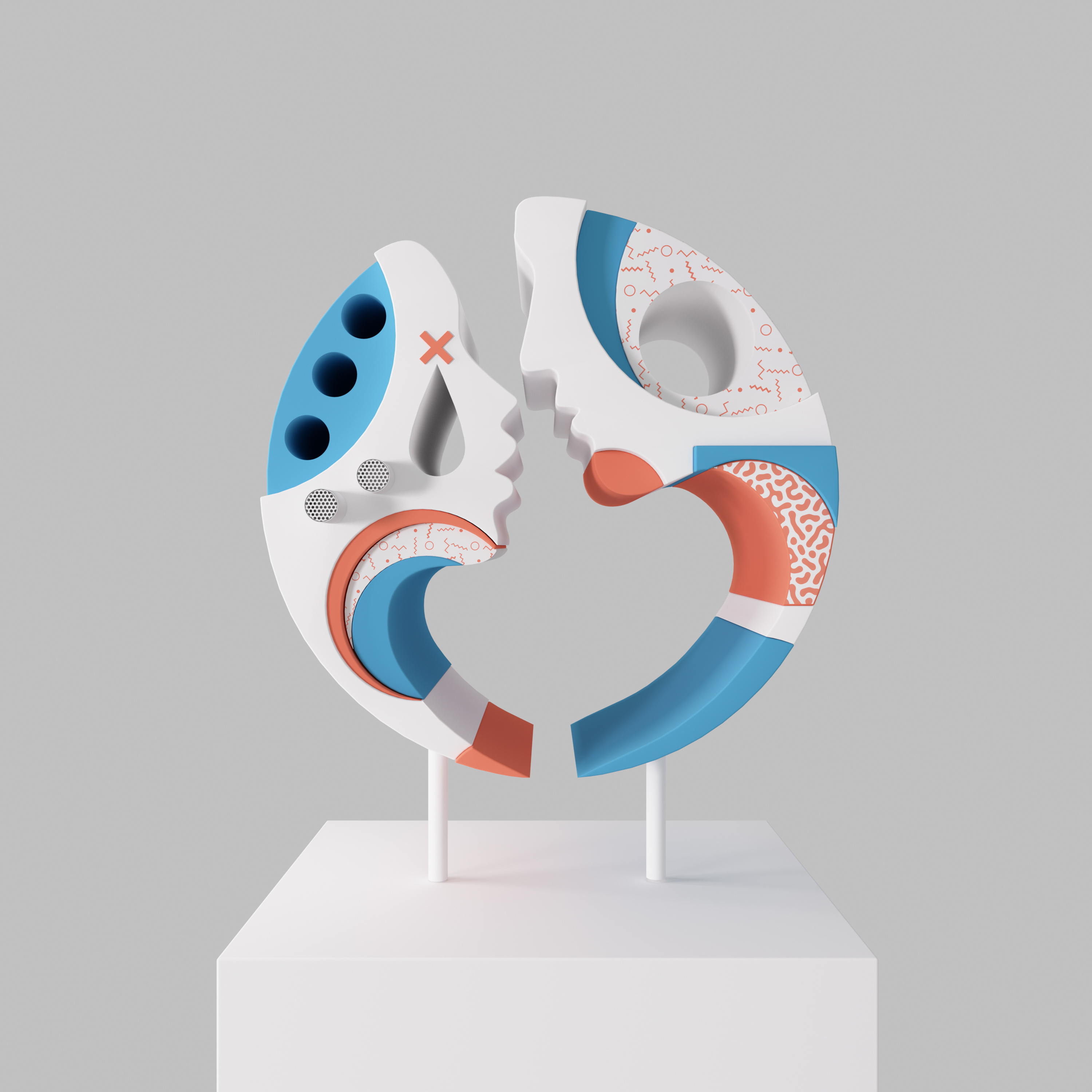 KIZZ 3d 3d art cinema 4d digital art shapes statue texture