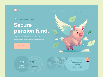 Pension Fund Landing Page minimalism ui ux webdesign website