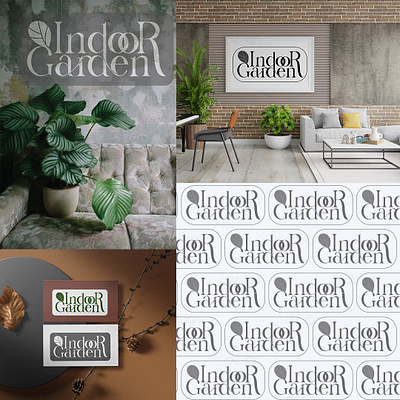 Indoor Garden Logo Design by L Design Studio branding design green indoor garden logo logo design plants typography