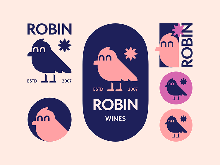 Winery logo with robin bird