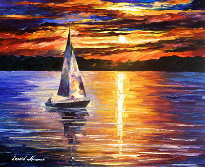 SUNSET OVER THE LAKE leonidafremov