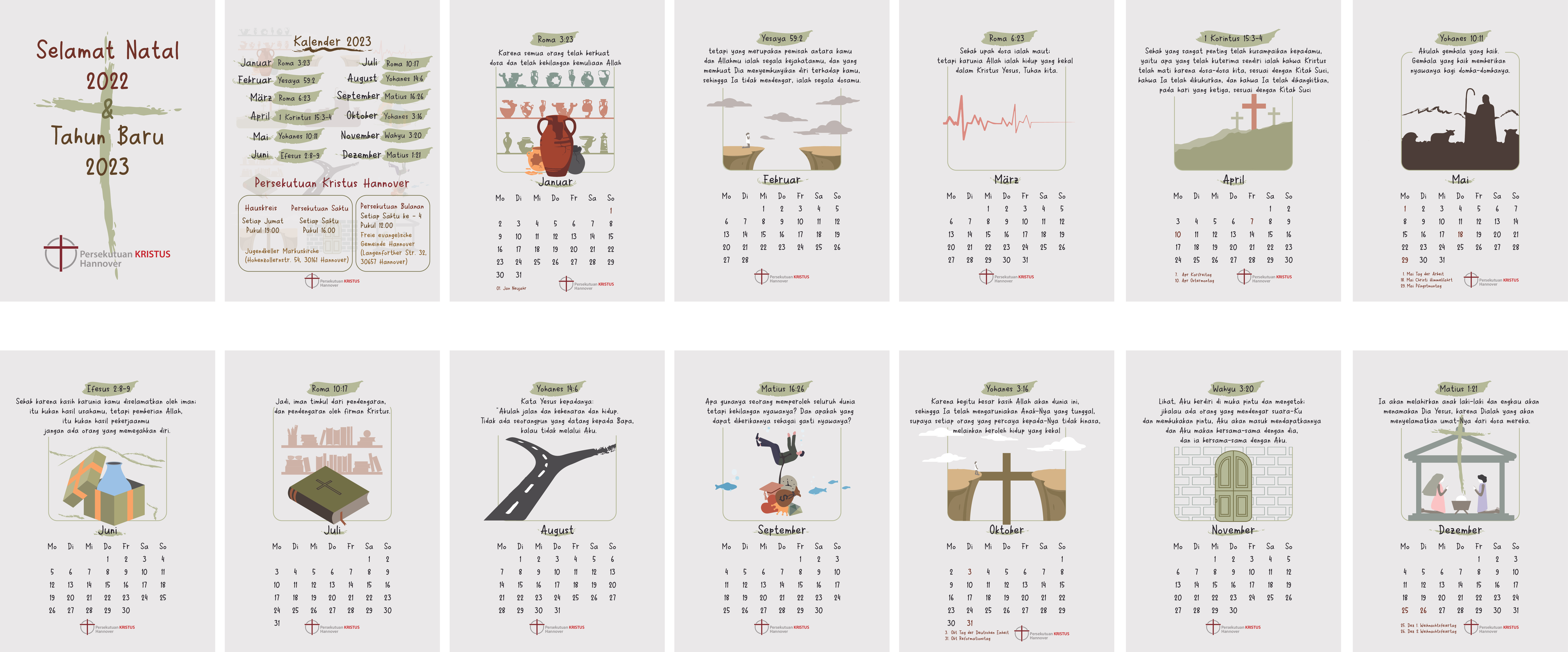 Example of 2023 Calendar Project of my Christian Community in Hannover