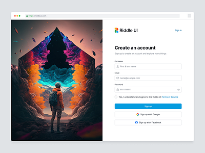 Riddle UI Web Design system (v1.0) dark mode dashboard design design system figma figma design product design registration page ui ui kit ux