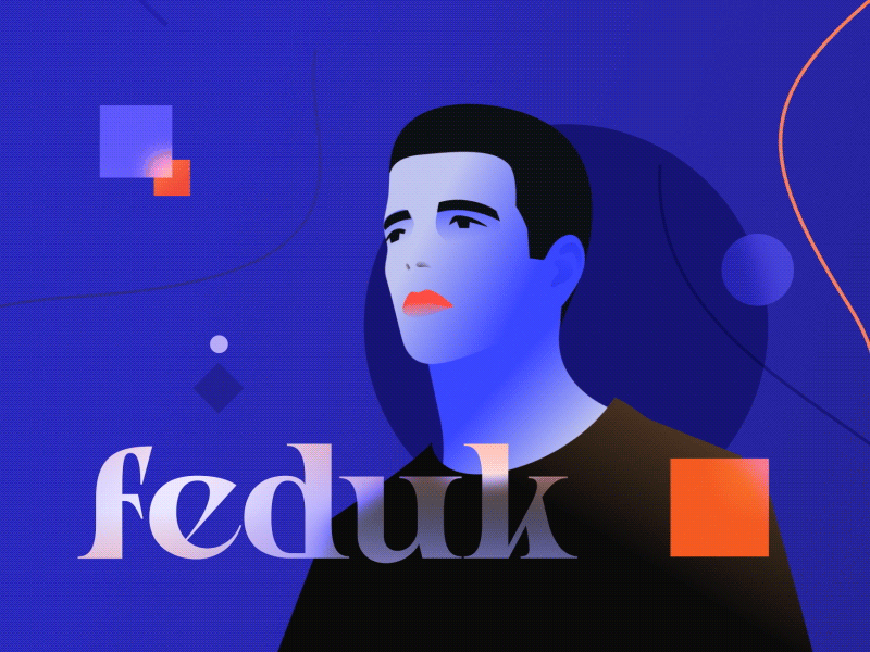 Feduk 2d animation cel animation deforge experimental motion flat font gif gradient rotoscope