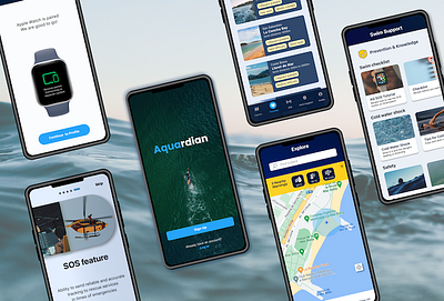 Providing safety for open water swimmers figma mobile app uxui