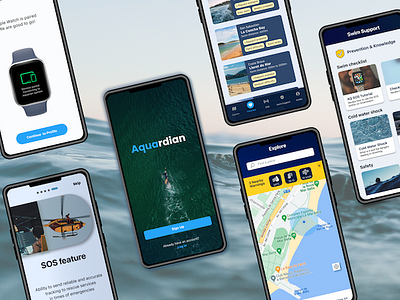 Providing safety for open water swimmers figma mobile app uxui