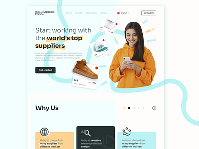 COMMERCE POOL - marketplace design landing page marketplace ui