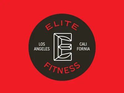 Elite Fitness - Plate Logo badge branding california design elite elite fitness fitness logo los angeles roundel typography