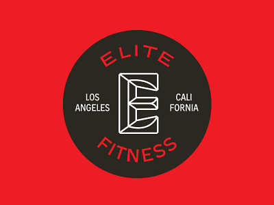 Elite Fitness - Plate Logo badge branding california design elite elite fitness fitness logo los angeles roundel typography