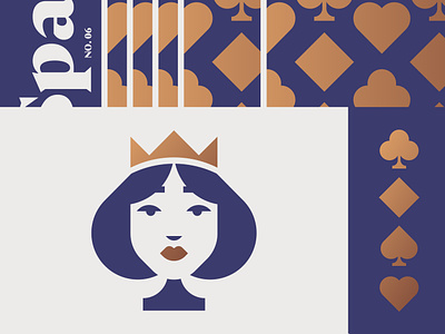 Queen of Spades branding cards design flat graphic illustration illustrator logo minimal poker queen spades vector