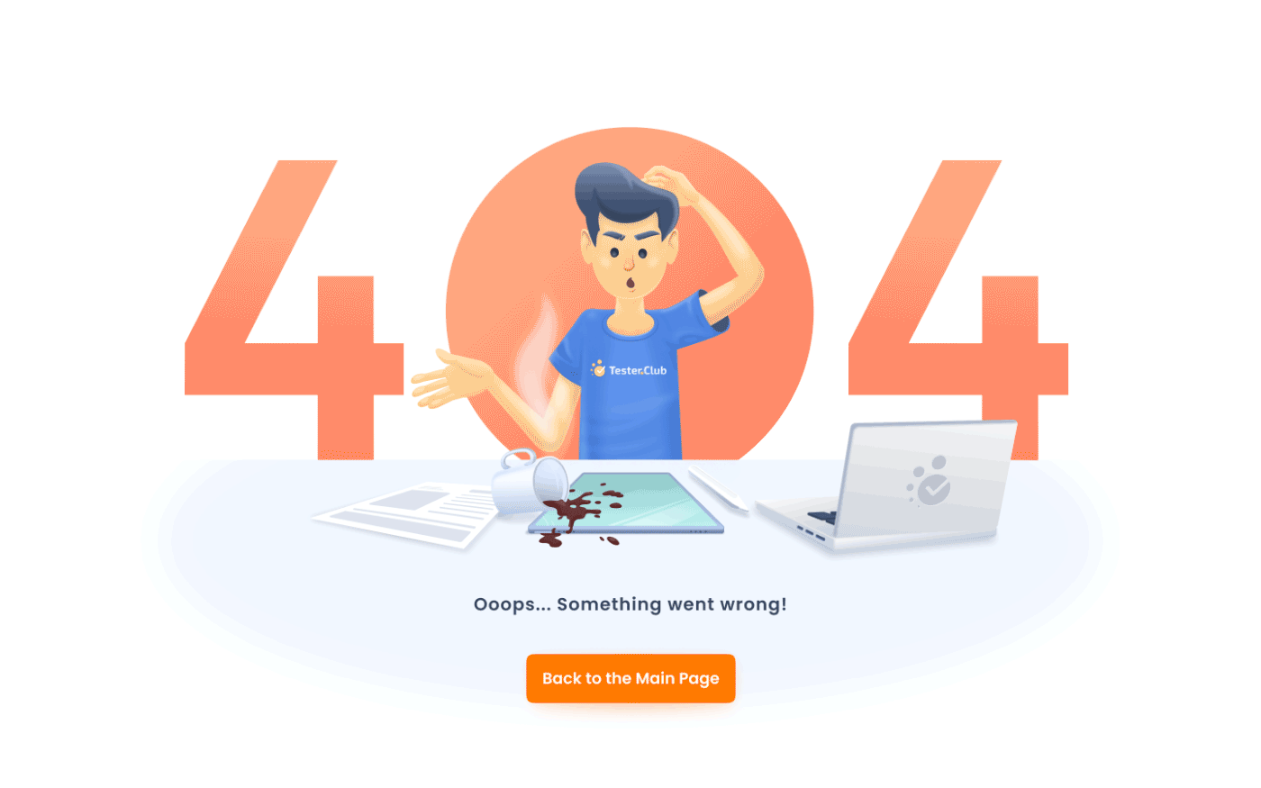 404 Page 404 404 page broke broken ccl clever code lab coffee design error error page graphic design illustration laptop tablet test tester