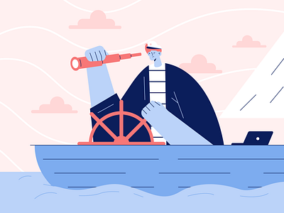 Ahoy there! brandillustration branding corporate design digitalart digitalillustration flat flatillustration graphic design illustration tech vector