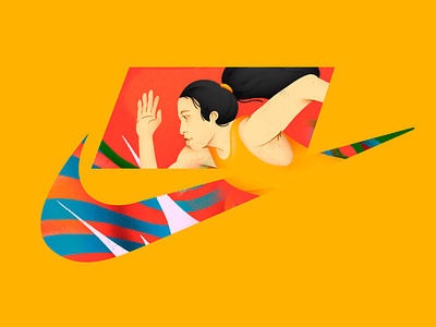 Nike Run 🏃🏻‍♀️ athlete brazil gradient illustration logo olympics run running sporty woman