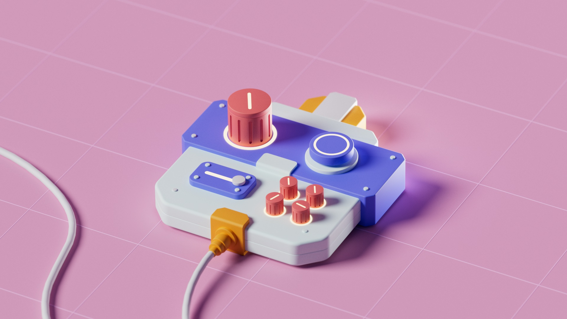 Audio Controller Device 3d audio cinema 4d dj isometric lowpoly midi music