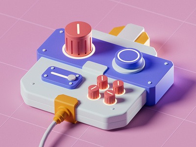 Audio Controller Device 3d audio cinema 4d dj isometric lowpoly midi music