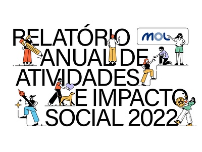 Relatório de Atividades e Impacto Social 2022 MOL cover illustration people report type