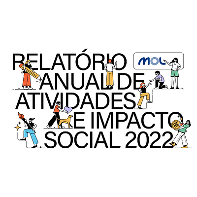 Relatório de Atividades e Impacto Social 2022 MOL cover illustration people report type