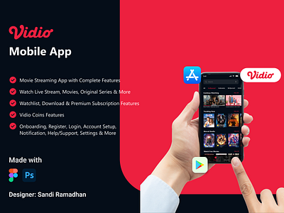Improving the appearance of the Vidio mobile app app design mobile redesign ui uiux vidio