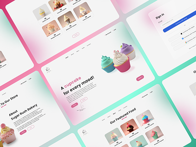 Cupcake Website UI animation bakeryui branding design landingpage ui uidesign uiux