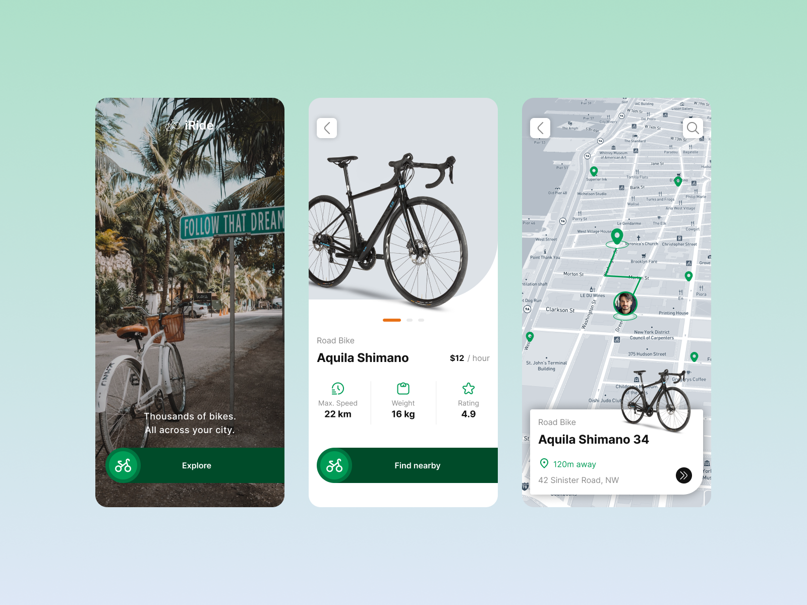 Bicycle Rental App by Movadex on Dribbble