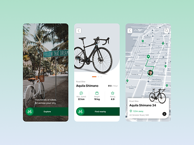 Bicycle Rental App animation app bike bikerentalapp branding design design team icon illustration minimal mobile mobileapp movadex typography ui ux vector