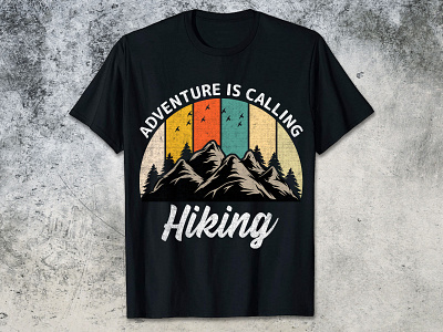 ADVENTURE IS CALLING HIKING hiking t shirt design hiking t shirt design 2023 t shirt design