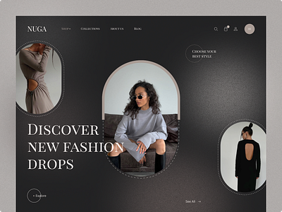 NUGA - fashion brand aesthetic brand cloth concept design fashion homepage modern ui uiux ux web web design
