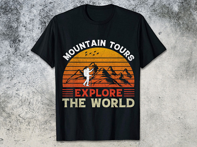 MOUNTAIN TOURS EXPLORE THE WORLD mountain t shirt design mountain t shirt design 2023 t shirt design