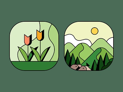 Google Profile Pictures - Tulips and Grassy Mountains avatar flowers forest google grassy mountains landscape mountains spring summer sunset trees tulip tulips