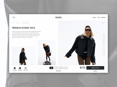 NUGA - Product Detail Page brand cloth concept design e commerce fashion layout pdp product detail page style ui ux web website