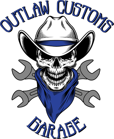 Outlaws Customs - Logo for Video Game Content design illustration logo vector