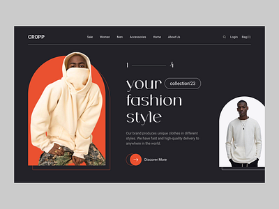CROPP concept shot brand cloth concept cropp fashion style ui uiux ux web web design